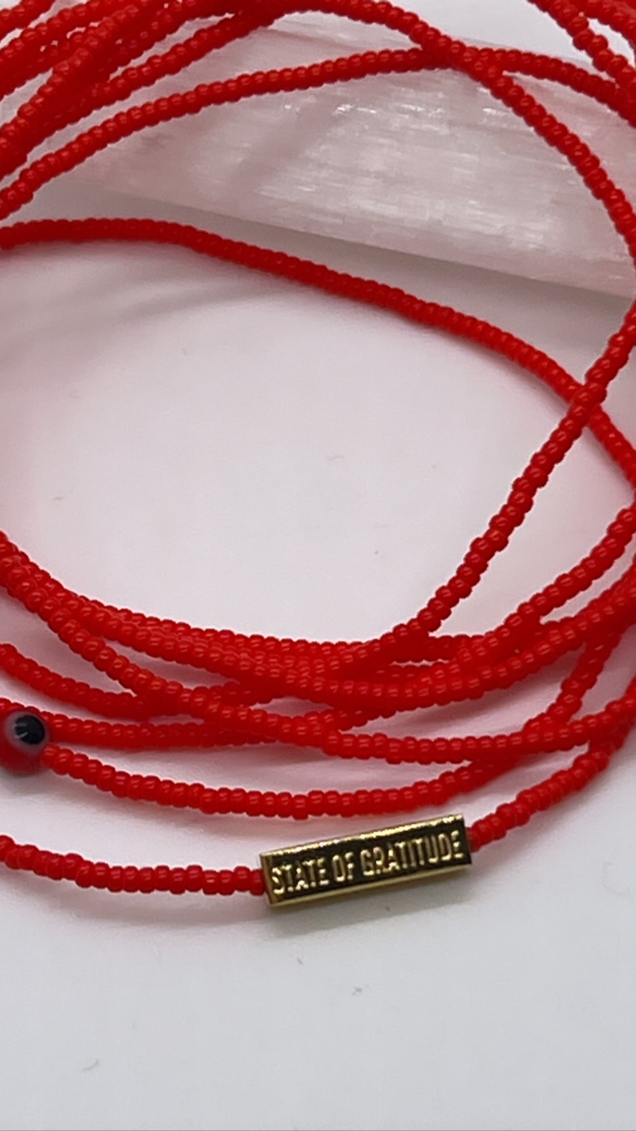 Red-Orange Gratitude Bracelet Wrap